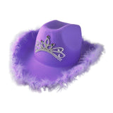 Maxbell Cowgirl Hat Western Cowboy Hat for Costumes Music Festival Concerts Birthday Purple