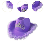 Maxbell Cowgirl Hat Western Cowboy Hat for Costumes Music Festival Concerts Birthday Purple