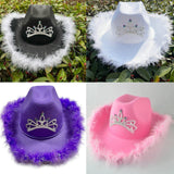 Maxbell Cowgirl Hat Western Cowboy Hat for Costumes Music Festival Concerts Birthday Purple