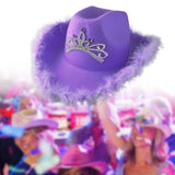 Maxbell Cowgirl Hat Western Cowboy Hat for Costumes Music Festival Concerts Birthday Purple