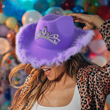 Maxbell Cowgirl Hat Western Cowboy Hat for Costumes Music Festival Concerts Birthday Purple