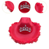 Maxbell Cowgirl Hat Western Cowboy Hat for Costumes Music Festival Concerts Birthday Red