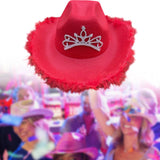 Maxbell Cowgirl Hat Western Cowboy Hat for Costumes Music Festival Concerts Birthday Red