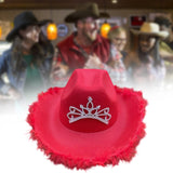 Maxbell Cowgirl Hat Western Cowboy Hat for Costumes Music Festival Concerts Birthday Red