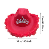 Maxbell Cowgirl Hat Western Cowboy Hat for Costumes Music Festival Concerts Birthday Red