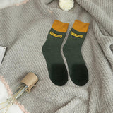 Maxbell Thick Warm Socks Adults Novelty Athletic Breathable Festival Cozy Crew Socks Length 28cm Dark Green
