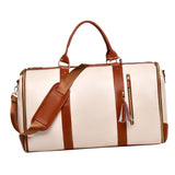 Maxbell Garment Bag for Travel Garment Duffle Bag for Business Trip Trip Backpacking Beige Brown