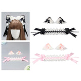 Maxbell Lolita Hair Accessories Elegant Lace Headband for Photo Props Party Supplies Pink