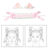 Maxbell Lolita Hair Accessories Elegant Lace Headband for Photo Props Party Supplies Pink