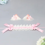 Maxbell Lolita Hair Accessories Elegant Lace Headband for Photo Props Party Supplies Pink