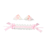 Maxbell Lolita Hair Accessories Elegant Lace Headband for Photo Props Party Supplies Pink