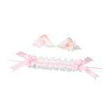 Maxbell Lolita Hair Accessories Elegant Lace Headband for Photo Props Party Supplies Pink
