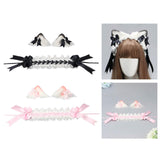 Maxbell Lolita Hair Accessories Elegant Lace Headband for Photo Props Party Supplies Pink