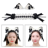 Maxbell Lolita Hair Accessories Elegant Lace Headband for Photo Props Party Supplies Black