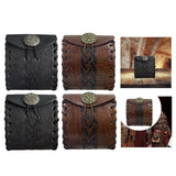 Maxbell PU Leather Belt Pouch Steampunk Medieval Waist Bag for Holiday Stage Cosplay Black Stripe Pattern