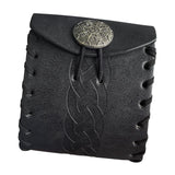Maxbell PU Leather Belt Pouch Steampunk Medieval Waist Bag for Holiday Stage Cosplay Black Stripe Pattern