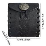 Maxbell PU Leather Belt Pouch Steampunk Medieval Waist Bag for Holiday Stage Cosplay Black Stripe Pattern