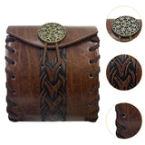 Maxbell PU Leather Belt Pouch Steampunk Medieval Waist Bag for Holiday Stage Cosplay Brown Bone Pattern