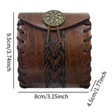 Maxbell PU Leather Belt Pouch Steampunk Medieval Waist Bag for Holiday Stage Cosplay Brown Bone Pattern