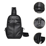 Maxbell Men's Chest Bag Multifunctional Fashion Waterproof Travel Bag Hiking Daypack Black