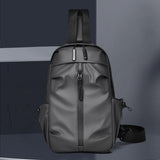 Maxbell Men's Chest Bag Multifunctional Fashion Waterproof Travel Bag Hiking Daypack Gray