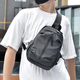 Maxbell Men's Chest Bag Multifunctional Fashion Waterproof Travel Bag Hiking Daypack Gray