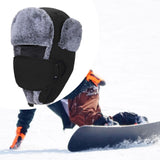 Maxbell Trapper Hat Thermal Warm Winter Hat for Winter Sports Outdoor Activities Men Black
