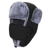 Maxbell Trapper Hat Thermal Warm Winter Hat for Winter Sports Outdoor Activities Men Black