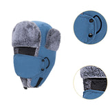 Maxbell Trapper Hat Thermal Warm Winter Hat for Winter Sports Outdoor Activities Men Blue
