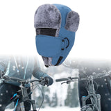 Maxbell Trapper Hat Thermal Warm Winter Hat for Winter Sports Outdoor Activities Men Blue