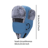 Maxbell Trapper Hat Thermal Warm Winter Hat for Winter Sports Outdoor Activities Men Blue
