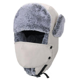 Maxbell Trapper Hat Thermal Warm Winter Hat for Winter Sports Outdoor Activities Men Grey