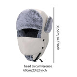 Maxbell Trapper Hat Thermal Warm Winter Hat for Winter Sports Outdoor Activities Men Grey