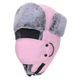 Maxbell Trapper Hat Thermal Warm Winter Hat for Winter Sports Outdoor Activities Men Pink