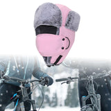 Maxbell Trapper Hat Thermal Warm Winter Hat for Winter Sports Outdoor Activities Men Pink