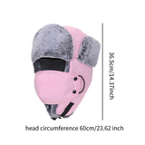 Maxbell Trapper Hat Thermal Warm Winter Hat for Winter Sports Outdoor Activities Men Pink