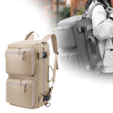 Maxbell Travel Backpack Fashionable Sports Duffle Bag for Camping Outdoor Activities Beige