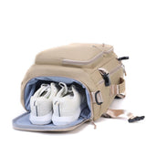 Maxbell Travel Backpack Fashionable Sports Duffle Bag for Camping Outdoor Activities Beige