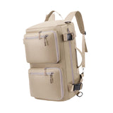 Maxbell Travel Backpack Fashionable Sports Duffle Bag for Camping Outdoor Activities Beige