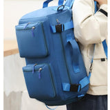 Maxbell Travel Backpack Fashionable Sports Duffle Bag for Camping Outdoor Activities Blue