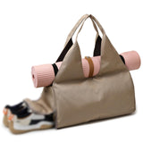 Maxbell Gym Bag Portable Overnight Bag Sports Duffel Bag for Camping Fitness Workout Khaki