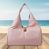 Maxbell Gym Bag Portable Overnight Bag Sports Duffel Bag for Camping Fitness Workout Light Pink