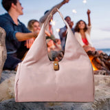 Maxbell Gym Bag Portable Overnight Bag Sports Duffel Bag for Camping Fitness Workout Light Pink