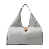 Maxbell Gym Bag Portable Overnight Bag Sports Duffel Bag for Camping Fitness Workout Light Gray