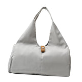 Maxbell Gym Bag Portable Overnight Bag Sports Duffel Bag for Camping Fitness Workout Light Gray