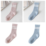 Maxbell Yoga Socks Anti Skid Practical Noise Reduction Soft Crew Socks Pilates Socks Light Pink