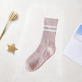 Maxbell Yoga Socks Anti Skid Practical Noise Reduction Soft Crew Socks Pilates Socks Light Pink