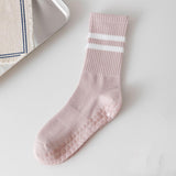 Maxbell Yoga Socks Anti Skid Practical Noise Reduction Soft Crew Socks Pilates Socks Light Pink
