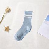 Maxbell Yoga Socks Anti Skid Practical Noise Reduction Soft Crew Socks Pilates Socks Light Blue