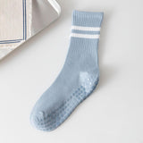 Maxbell Yoga Socks Anti Skid Practical Noise Reduction Soft Crew Socks Pilates Socks Light Blue
